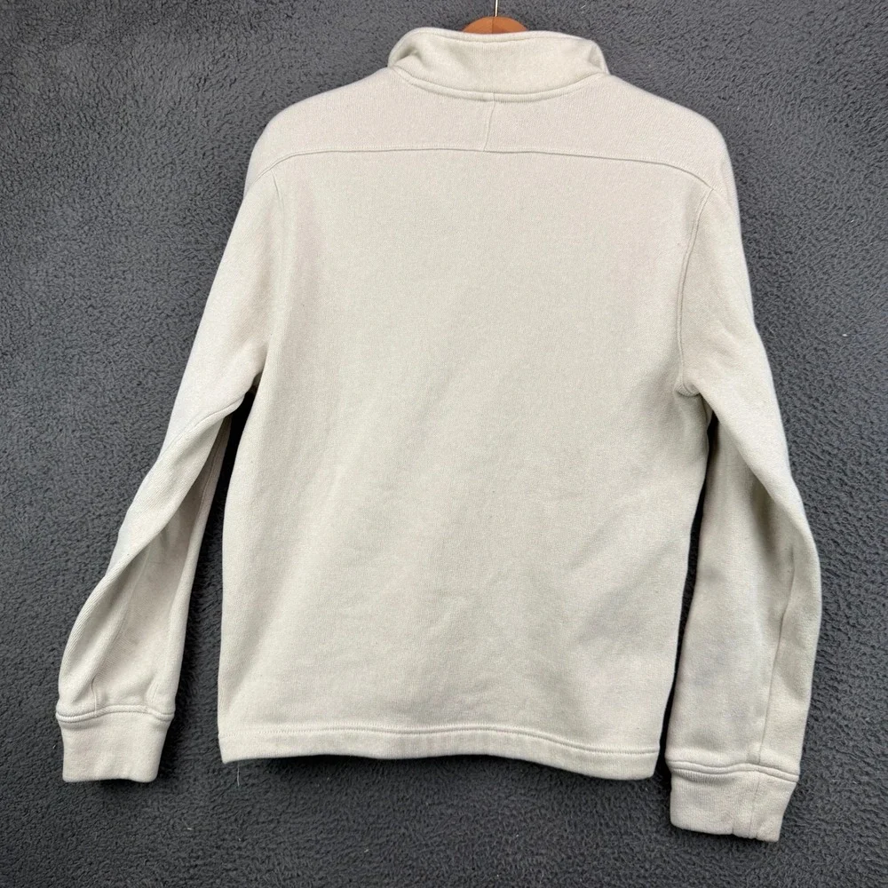 Banana Republic Mens Large Cream Sherpa Lined Quarter‎ Zip Pullover Sweater L